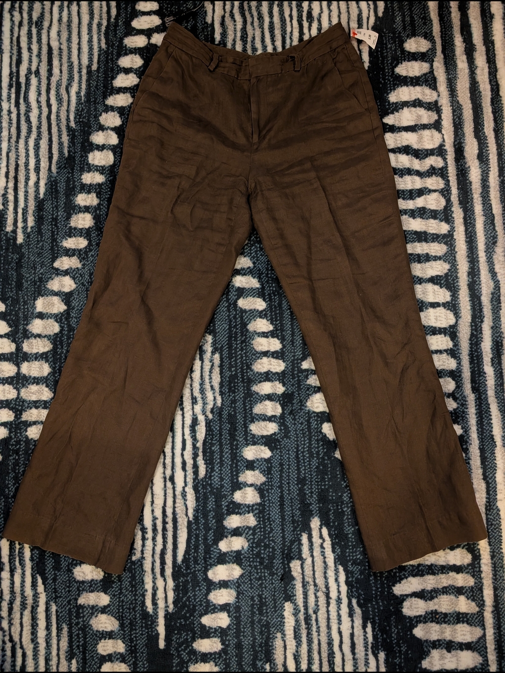 Ralph Lauren Women's Brown Straight-Leg Linen Pants